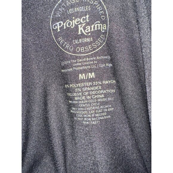 Bowie Black Tank Top Bodysuit Retro Style M Project Karma - Picture 8 of 10